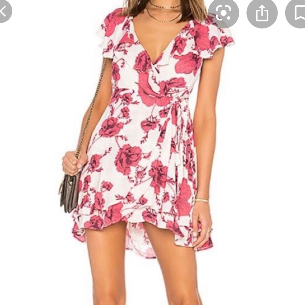 NWT Free People Pink Flower Wrap Dress